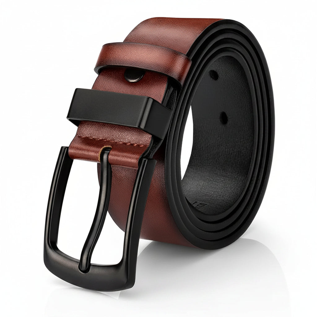 Classic Leather Belt — Vintage Pin Buckle
